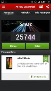 Hasil benchmark Antutu