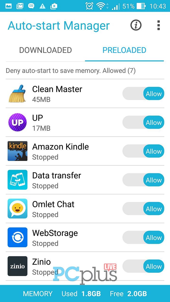Biar lebih cepat, kamu bisa memilih aplikasi apa saja yang akan di-load secara otomatis saat smartphone ini aktif.