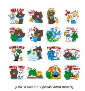 stiker line unicef