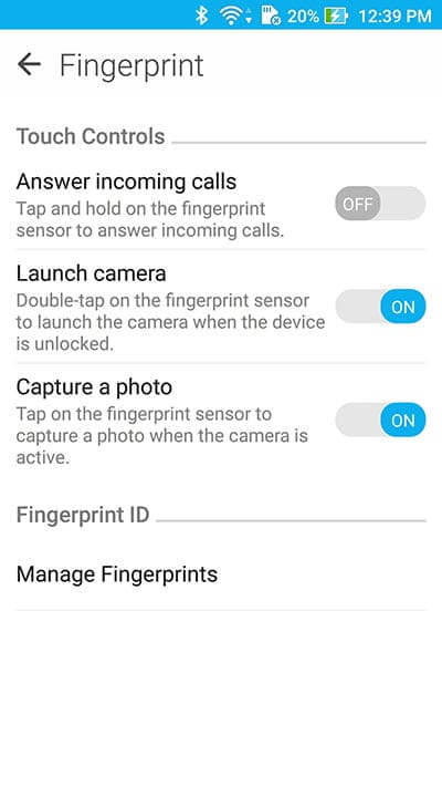 Pemindai sidik jari pada Zenfone 3 ZE552KL bisa digunakan untuk menjalankan beberapa fungsi.