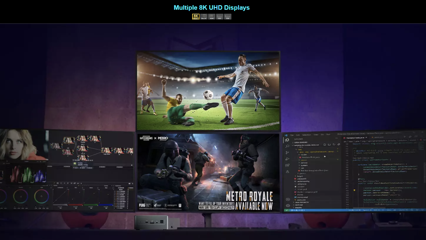 Konfigurasi sampai 4 layar UHD di Geekom Mini IT11